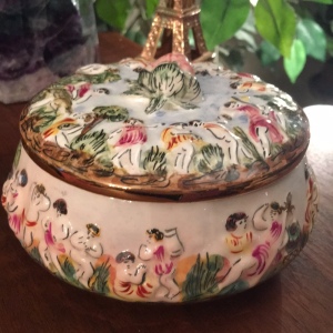 Vintage Capodimonte Italy Trinket box ceramic