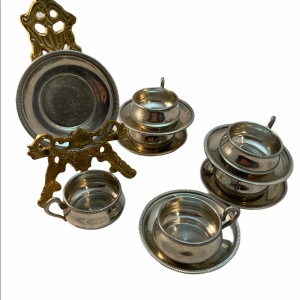 Italy Peltro Rama 95 Pewter demitasse espresso set