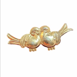 VTG Sterling silver Coro love bird brooch