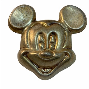 LG Sterling Silver heavy vtg Mickey mouse brooch