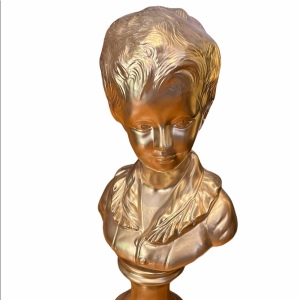 Vintage gold Plaster boy bust display statue PRICE FIRM