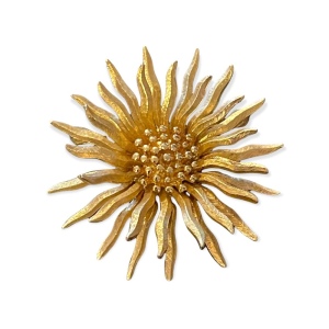 Vintage D orlan Brushed gold beautiful sunflower brooch flower