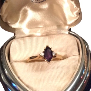 14k Diamond & Amethyst ring