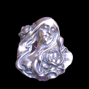 VTG Silver tone gibson girl art nouveau Brooch