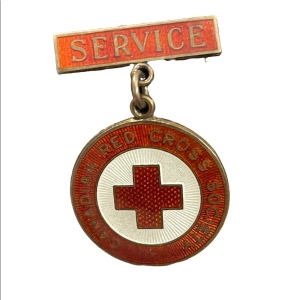 Vintage 1948 Red Cross society Sterling silver 925 enameled brooch nurses