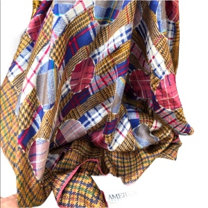 Vintage Perry Ellis America Silk scarf Silk Very nice plaid print