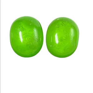 Vintage Candy Apple green Chunky clip on earrings 1960s plastic fun’