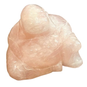 Lovely rose quartz SITTING BUDDAH carved figurine