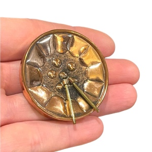 Vintage copper drum brooch pendant Handmade Artisan