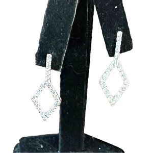 Sterling silver CZ dangle crystal earrings