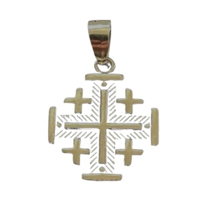 - Sterling Silver 925 Crusaders cross Jerusalem Christian religious pendant