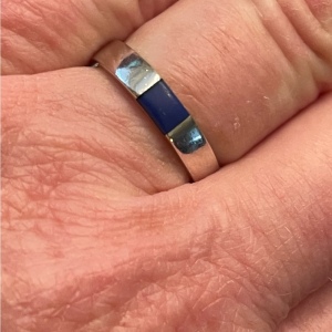 Sterling silver lapis Lazuli 925 Band ring stacker