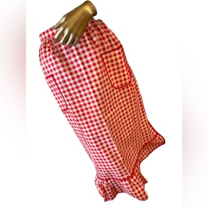 Vintage 1970s Heavy cotton Gingham 3/4 Apron Handmade High quality VG New cond