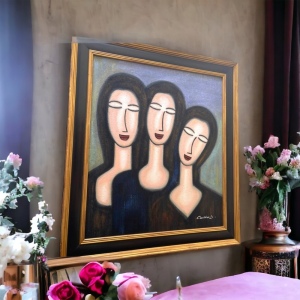 3 sisters Modigliani repro oil painting Canvas