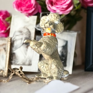 Vintage 1978 Handpainted ceramic FIFI Parisian Poodle dog statue