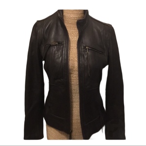 Brown Michael Kors leather moto Jacket VG