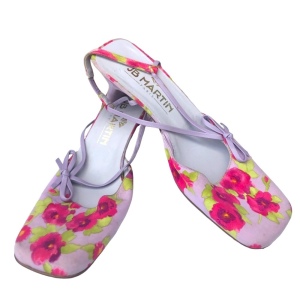 JB Martin Paris Vintage purple pink flowers heels