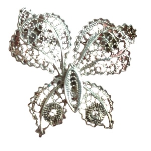 Vintage silver filagree butterfly brooch