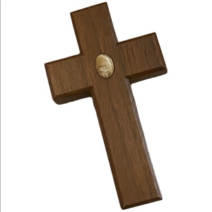 Antique Hand made wood cross with Jasper religous Maple