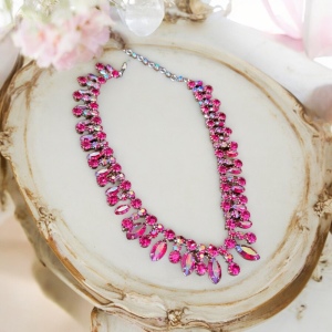 Vintage mid century RARE COLOR SHERMAN authentic fushia pink necklace PENDING