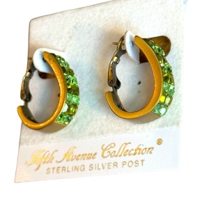 Lovely FAC Butler NWT Bahama Mama earrings green crystal