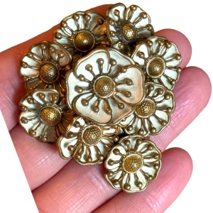 Antique West Germany White flower cluster brooch