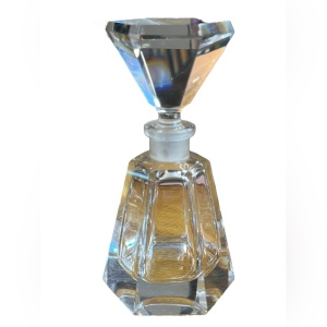 Vintage lead crystal heavy clear perfume bottle