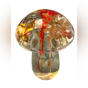 Vintage mid century art glass mushroom decor