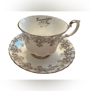 Vintage Royal Albert 25th silver anniversary tea cup set