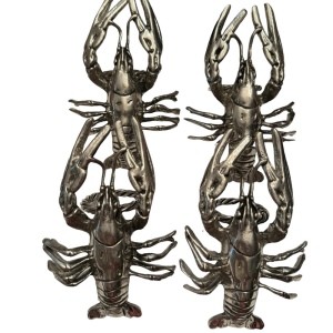 Vintage solid metal heavy LOBSTER Napkin holders x 4 pcs