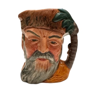 Vintsge Royal Doulton C1959 Robinson Crusoe Ceramic Jug Toby Mug MINI