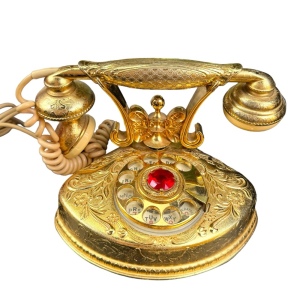 Vintage Takara 1976 Gold plated ornate Antiqued revival boudoir phone RARE