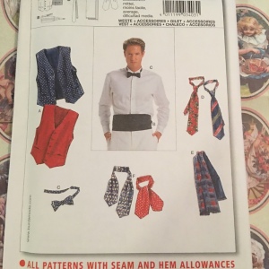 Burda Mens accessories sewing pattern TIES