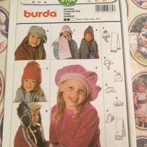 Burda girls boys sewing pattern winter hats caps