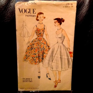 Vintage 1952 Vogue Sewing pattern party dress EASY