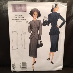 Vogue sewing pattern 1940s jacket skirt UNCUT