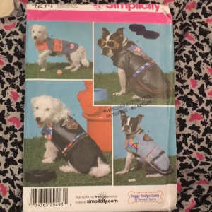 Dog Jacket sewing pattern UNCUT All Sz Simplicity