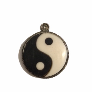 Vintage yin yang silver metal pendant