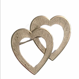 Vintage 1960s Sterling silver heart brooch