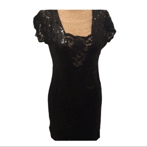 Fredericks of Hollywood Black sequin lace dress