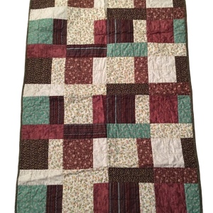 33x50” Handmade quilt throw earth colors