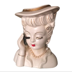 Vintage Lady head vase 1950s