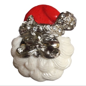 Santa crystal enamel resin cute christmas brooch