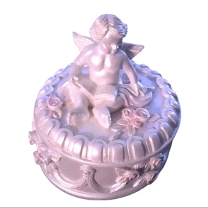 Vintage Angel round box jewelry gift