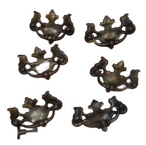 1 hole vintage brass drawer pulls x6 pcs