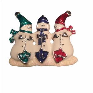 Snowman Let is snow brooch Christmas