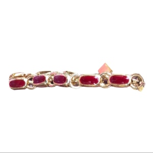 Vintage 1980s Nine West red & gold enamel bracelet