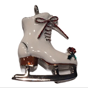 Enamel Ice skate brooch pendant christmas brooch