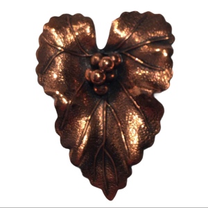 Vintage copper leaf brooch