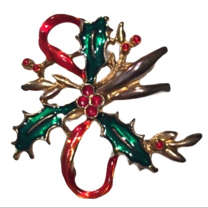 Vintage christmas holiday brooch